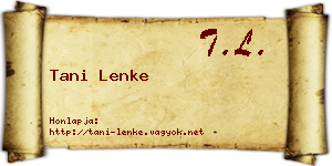 Tani Lenke névjegykártya